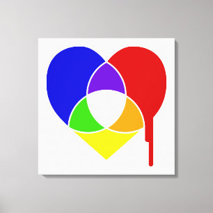 Impressão Em Tela coração do gráfico de cores