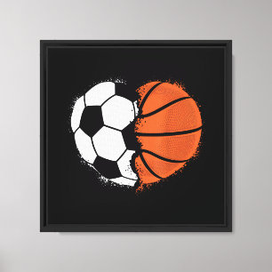 Impressão Em Tela Coração Esportes Futebol Basquete Bola Amante Vale