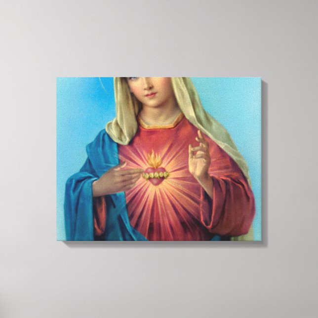 Impressão Em Tela Coração Imaculado De Maria (Frente)