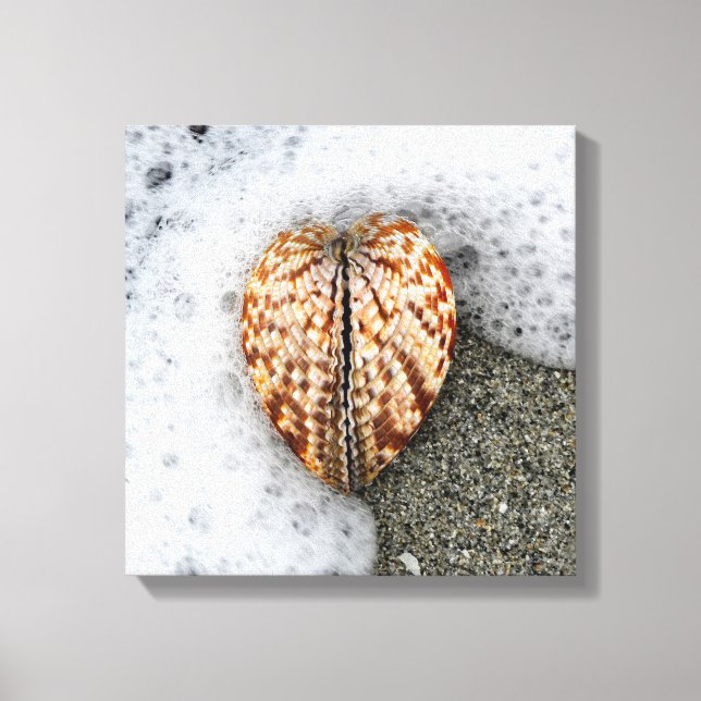 Impressão Em Tela Coração na Praia (Frente)