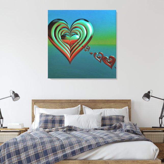 Impressão Em Tela Corações Altíssimos (Insitu(Quarto))