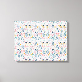 Impressão Em Tela Corações em aquarela