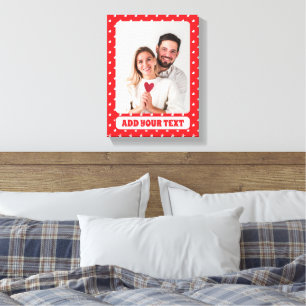 Impressão Em Tela Corações Feliz Dia dos Namorados Padrão de Amor Mo