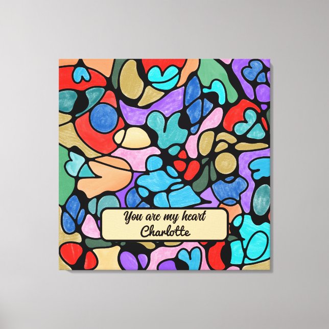 IMPRESSÃO EM TELA CORAÇÕES NEUROGRÁFICAS CORES DIGITAIS (Frente)