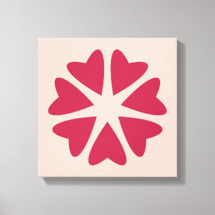 Impressão Em Tela Corações Nucleares - vermelho magenta - imagem.