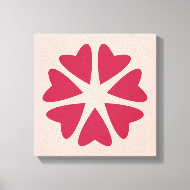 Impressão Em Tela Corações Nucleares - vermelho magenta - imagem. (Frente)