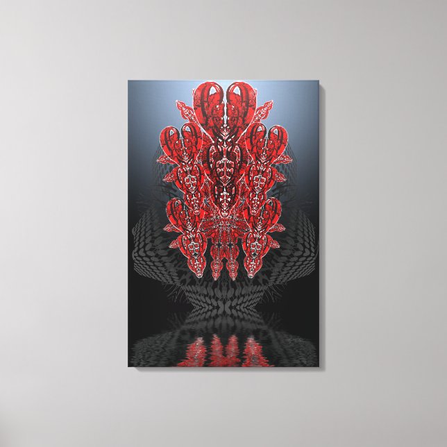 Impressão Em Tela Corações Tribais em Tela (Frente)