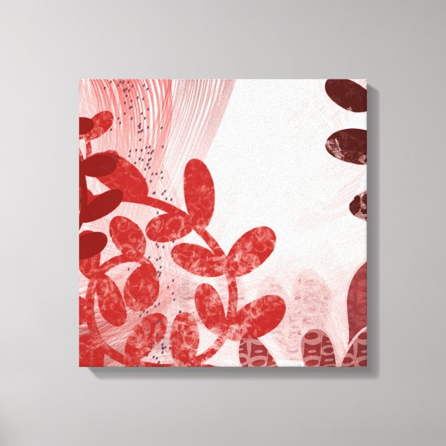 Impressão Em Tela Coral Canopy – Abstract Floral Motion Art Print (Frente)