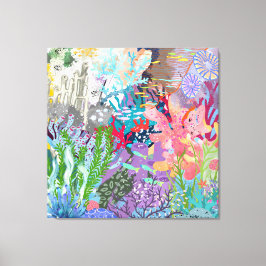 Impressão Em Tela Coral do mar profundo