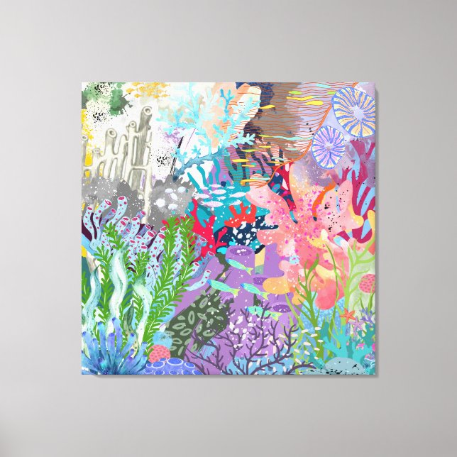 Impressão Em Tela Coral do mar profundo (Frente)