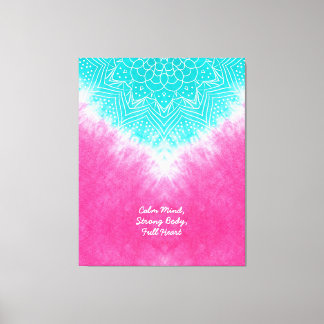 Impressão Em Tela Corante rosa e azul colado com modo Mandala