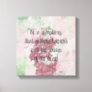 Impressão Em Tela Cordas da Aquarela do Coração