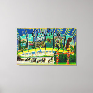 Impressão Em Tela Cordova, Alasca - Cenas com Grandes Letras