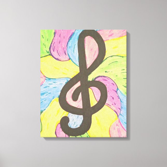 Impressão Em Tela Cores da Música (Frente)