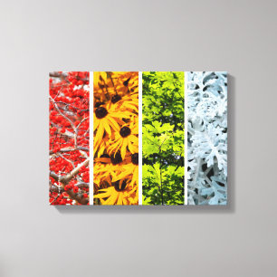 Impressão Em Tela Cores das estações em mudança Quadriptych