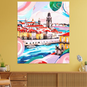 Impressão Em Tela Cores de Lisboa