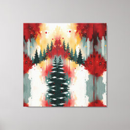 Impressão Em Tela Cores Festivas de Natal Frequência Abstrata de Inv