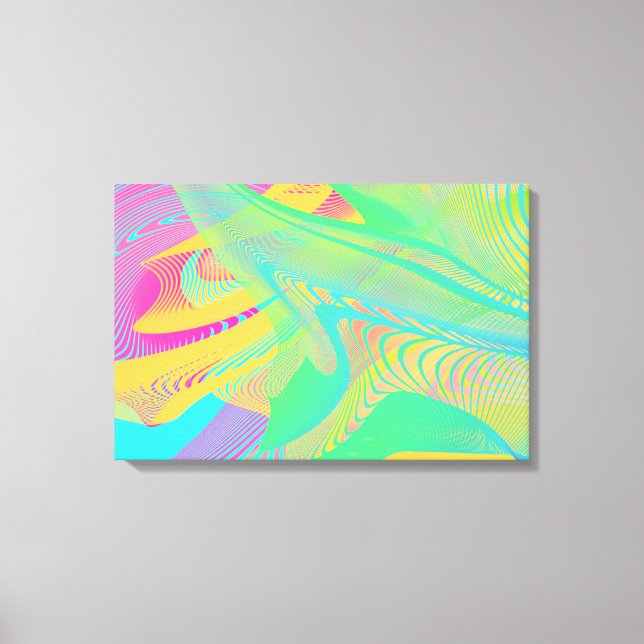 Impressão Em Tela CORES FLUO - Arte Fractal - (Frente)