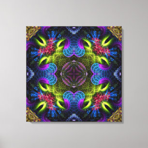 Impressão Em Tela Cores Fractais Arte Geométrica em Tela