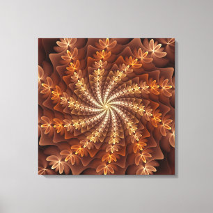 Impressão Em Tela Cores Quentes, Padrão de Arte Fractal Moderna Trip