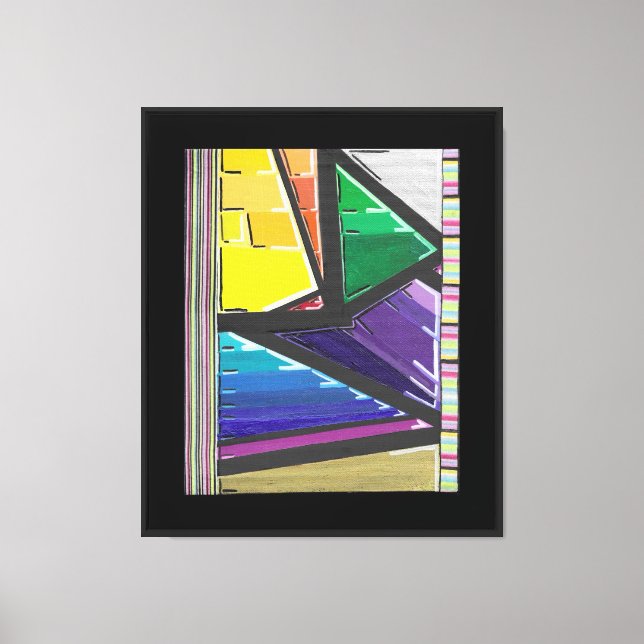 Impressão Em Tela Cores Trianguladas (Frente)