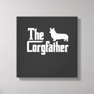 Impressão Em Tela Corgi Pai o Corgfather Camisa Divertida para Amant