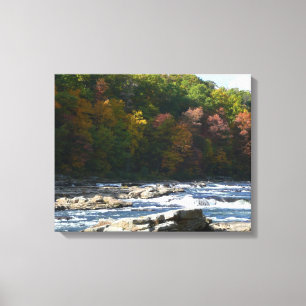 Impressão Em Tela Corredeiras do rio Ohiopyle no outono da Pensilvân