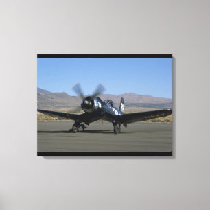 Impressão Em Tela Corsário de Vought F4U, planos esquerdos de