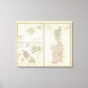 Impressão Em Tela Córsega, Sardinia, Balearic Island, Valletta