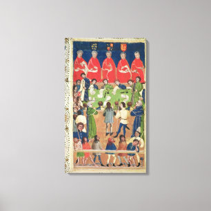Impressão Em Tela Corte do Banco do rei, Westminster Hall, c.1460