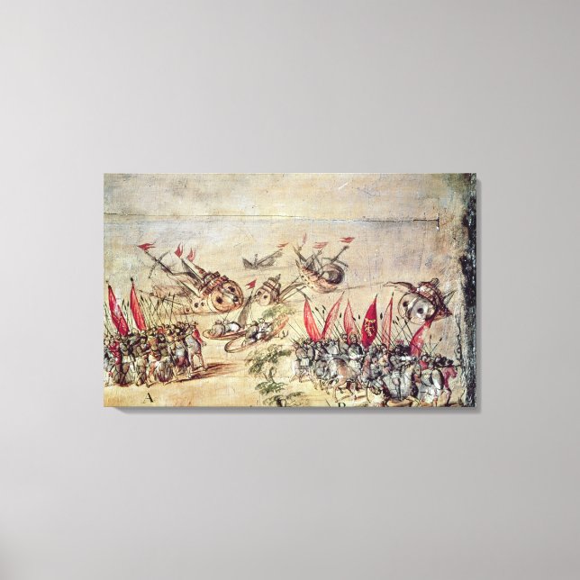 Impressão Em Tela Cortes afundando sua frota na costa de (Frente)