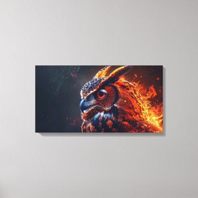 Impressão Em Tela Coruja flamejante (Frente)