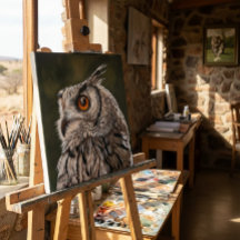 Coruja Sábia Pintura Grande