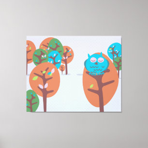 Impressão Em Tela Coruja sonolento