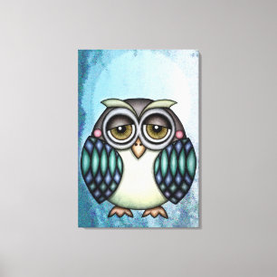 Impressão Em Tela Coruja Whimsical