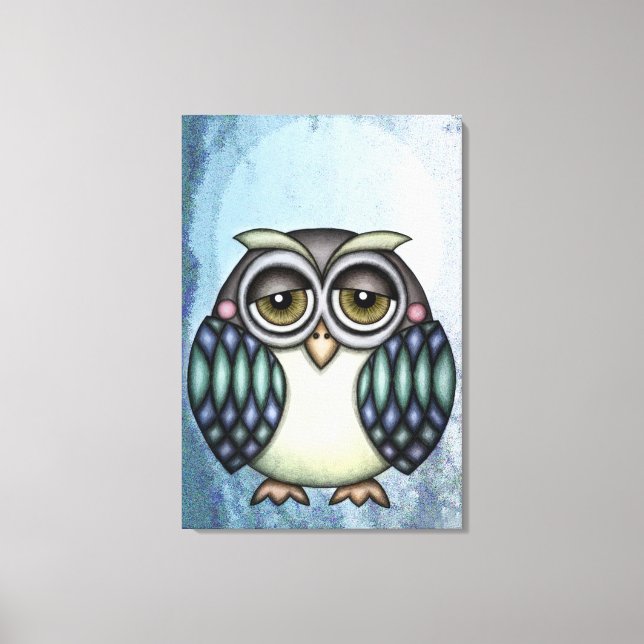 Impressão Em Tela Coruja Whimsical (Frente)