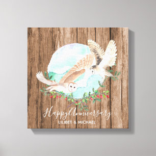 Impressão Em Tela Corujas Personalizadas