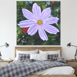 Impressão Em Tela Cosmos Roxo Grande Floral