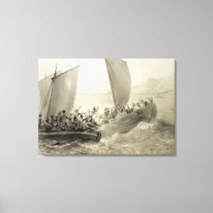 Impressão Em Tela Cossacks de Azov que embarcam um cheio do corsári