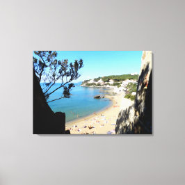 Impressão Em Tela Costa com praia e hotéis. Arte digital, pintura