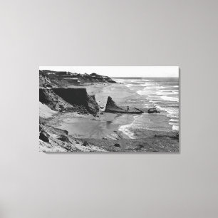 Impressão Em Tela Costa de Newport, Oregon da opinião da praia de