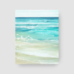 Impressão Em Tela Costeira de Ondas de Praia de Aquarelas da Sede<br><div class="desc">Adicione uma vibração relaxante à beira-mar às suas paredes com esta impressão de canvas costeira com turquesa tropical aquosa e ondas oceânicas de mar e areia bege de praia. Arte por KL Stock</div>