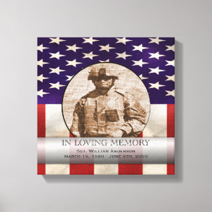 Impressão Em Tela Costume militar patriótico memorial personalizado