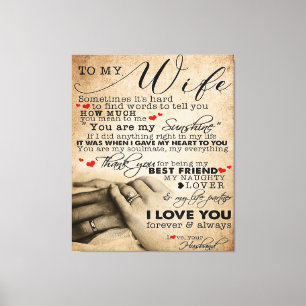 Impressão Em Tela Cota De Amor Para Esposa   Presente para Decoraç