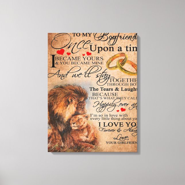 Impressão Em Tela Cota De Amor Para Namorado, Presente De Aniversári (Frente)