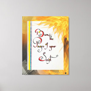 Impressão Em Tela Cota inspiracional Queimar as páginas do seu scrip