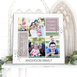 Impressão Em Tela Cota Moderna de Colagem de Fotos da FAMÍLIA Boho