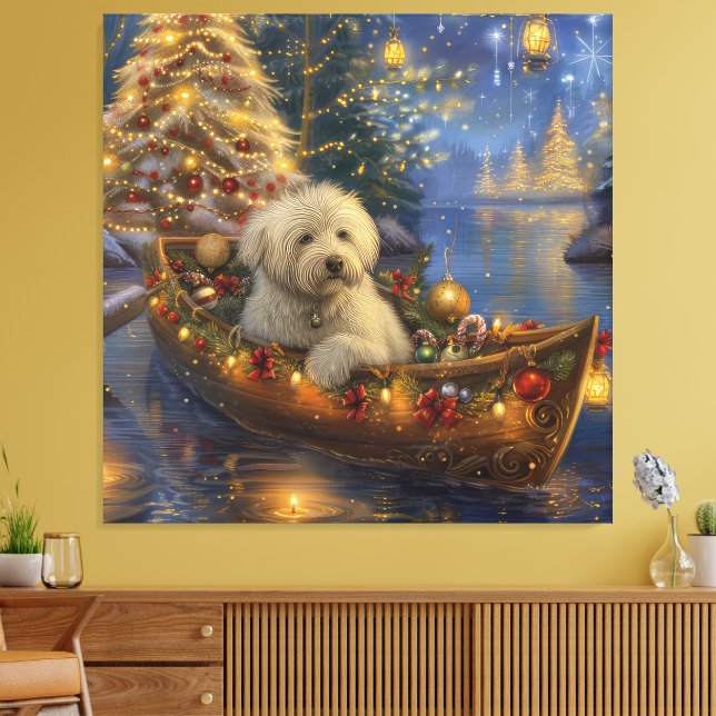 Impressão Em Tela Coton De Tulear Natal Festivo Voyage (Insitu(Sala de estar))