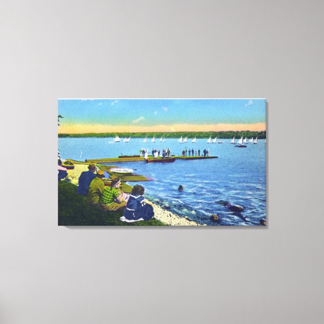Impressão Em Tela Country Club View of Sailboat Regatta # 2 (Frente)