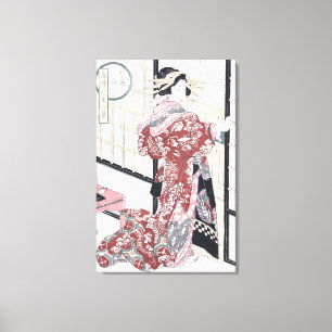 Impressão Em Tela Courtesan de Ukiyo-e do japonês com ornamento do